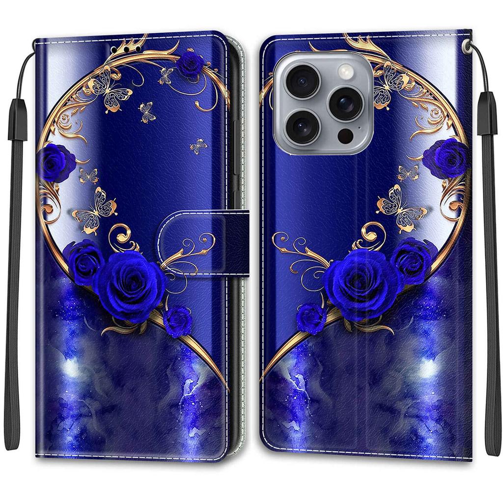 Luxury Painted Leather Case Wallet Book Style Protective Cover for Apple iPhone 16 15 14 13 12 11 Pro Max 16Pro 15Pro XR XS Max 7Plus 8Plus SE4