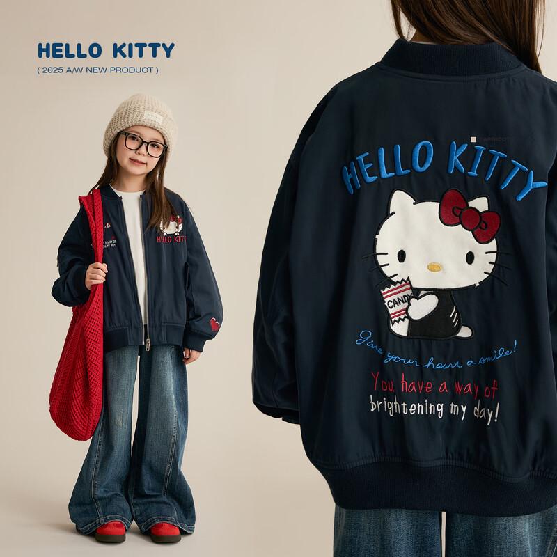 Девочкин бомбер с вышивкой Hello Kitty 140
