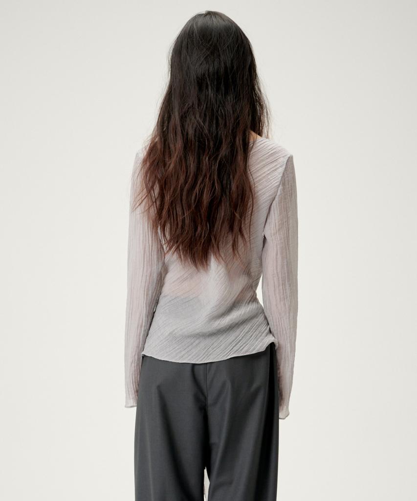Linte Wrinkle Waist Blouse Gray
