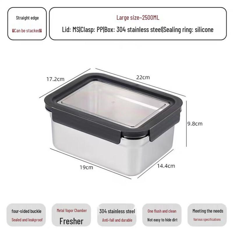 ZISIZ 304 Stainless Steel 2-Layer Insulated Stackable Lunch Box