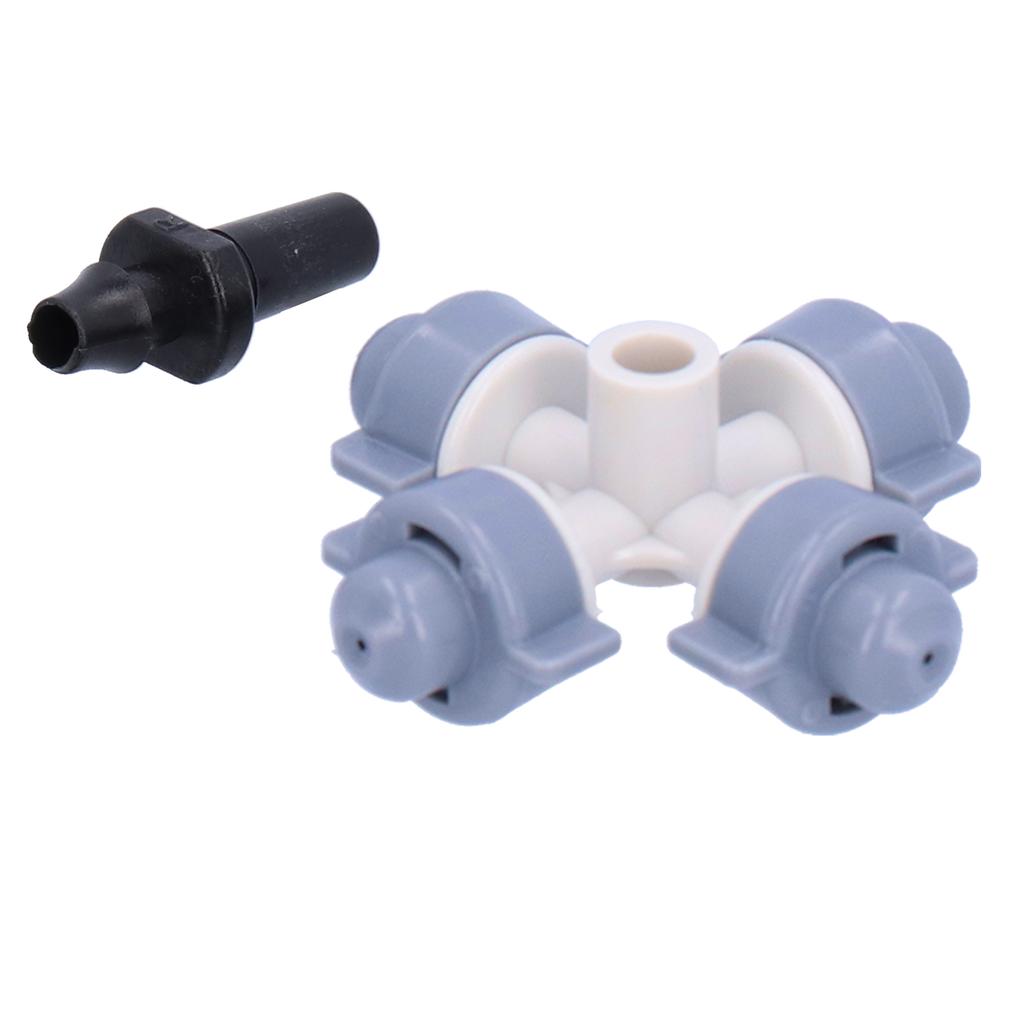50Set 4 Outlet Sprayer Nozzle Misting Hanging Sprinkler Irrigation Accessory Gray