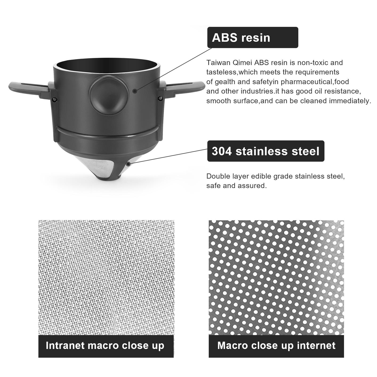 Портативный ручной фильтр для кофе Складной Двухслойная фильтрация Мелкий зашифрованный кофейный фильтр