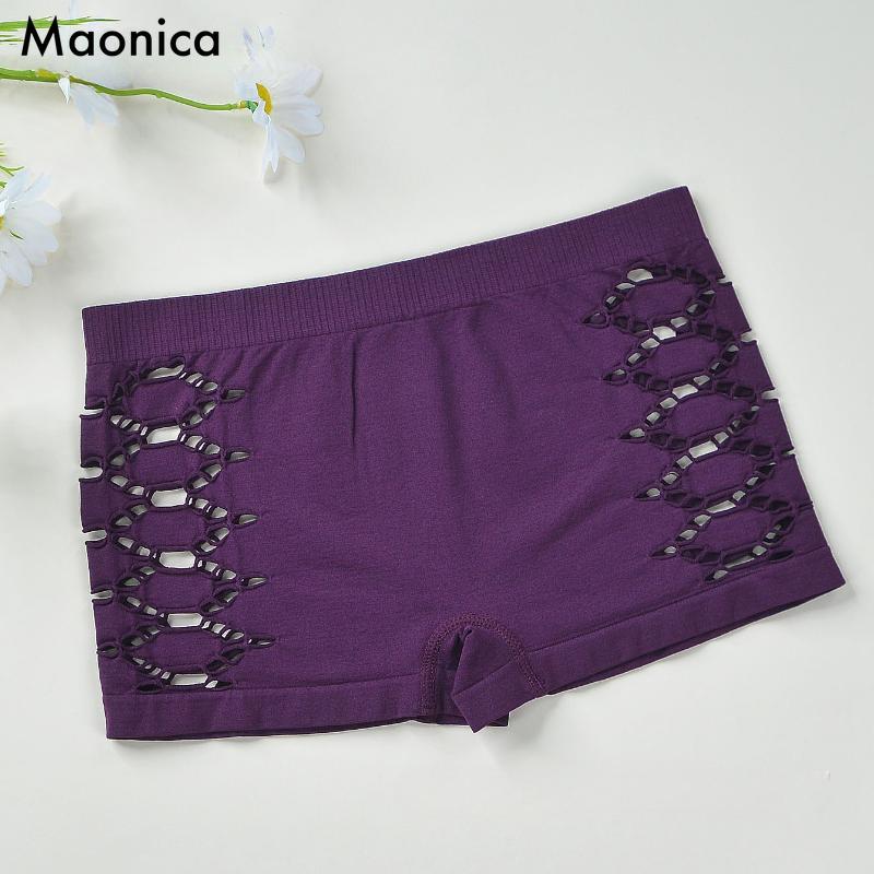 

Женские сексуальные трусы-боксеры с полыми краями, женское дышащее нижнее белье, защитные трусы M-XL XL фиолетовый