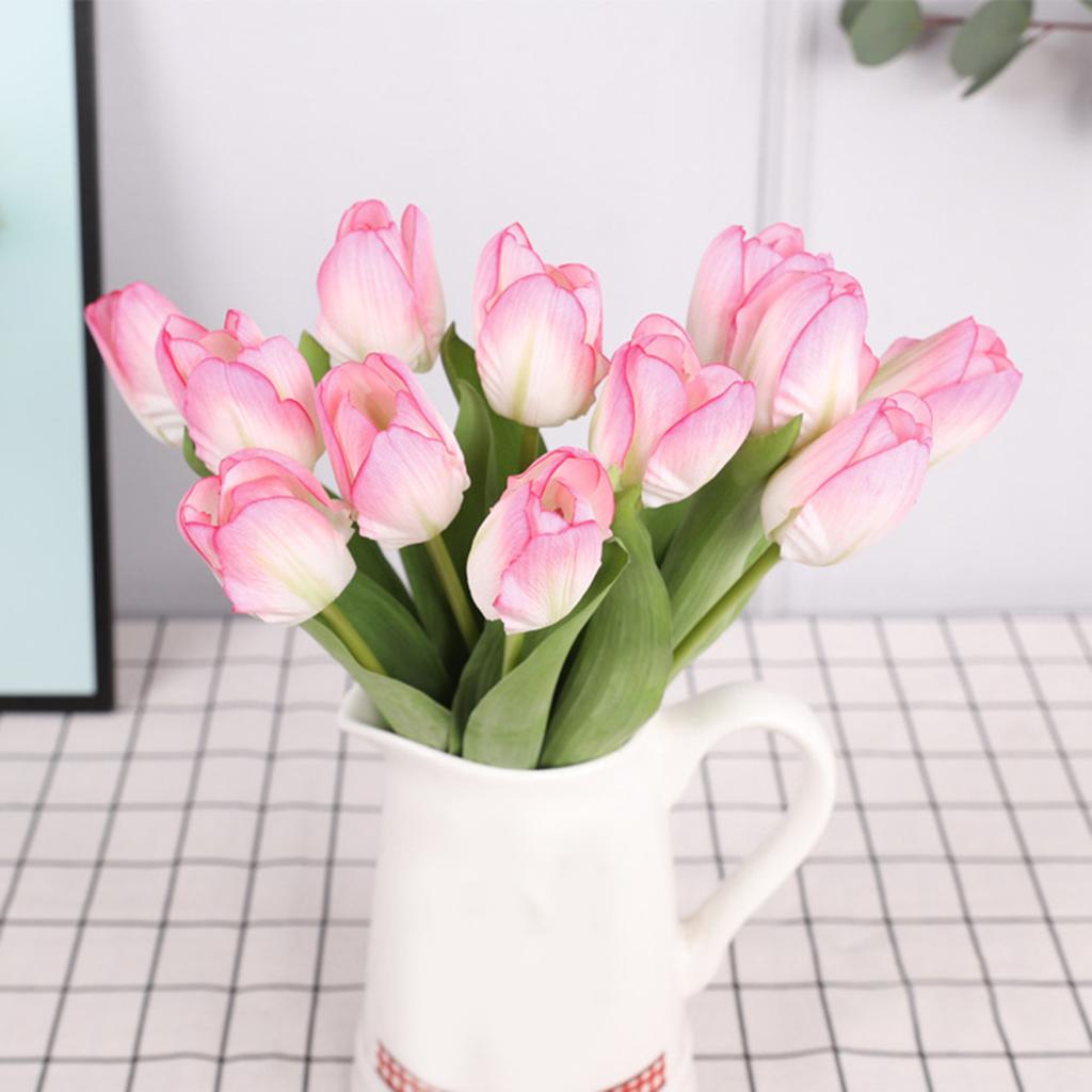 Yousheng Simulated Tulip 37cm Artificial Tulip Faux Silk Fake Tulip Flower Bulk for Vase Wedding Home Decor Spring Parties Mother's Day Gift