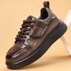 Trendy brand autumn new board shoes men's leather platform leisure sports white shoes men's shoes men's advanced sense ruffian handsome