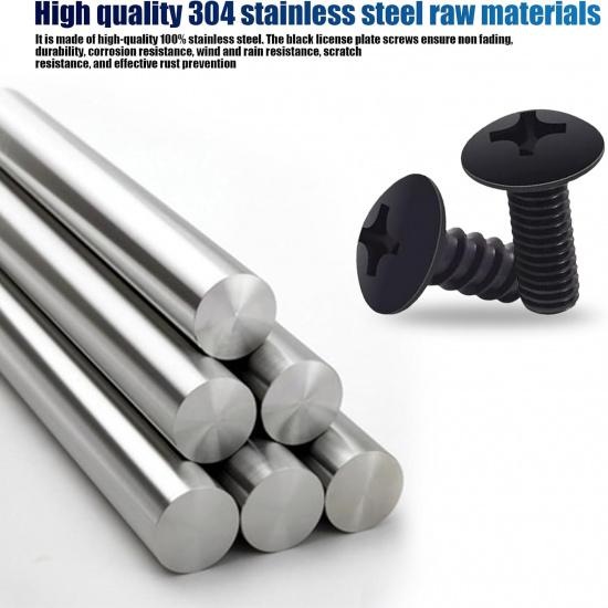 Set of 8 License Plate Screw, Stainless Steel License Plate Bolts Fasteners Kits, License Plate Frame Screws, for Fastening Car Tag Frame Holder,