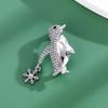 Trendy Rhinestone Snowflake Penguin Brooches for Women Unisex Animal Pins Casual Party Jewelry Accessories Gifts