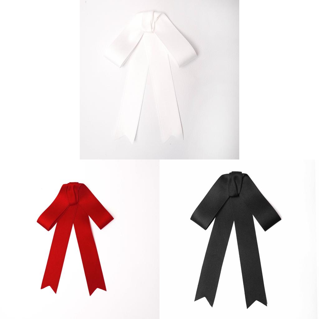 Butterfly Bow Tie Pin For Women With Satin Ribbon Elegant School Style Accessory