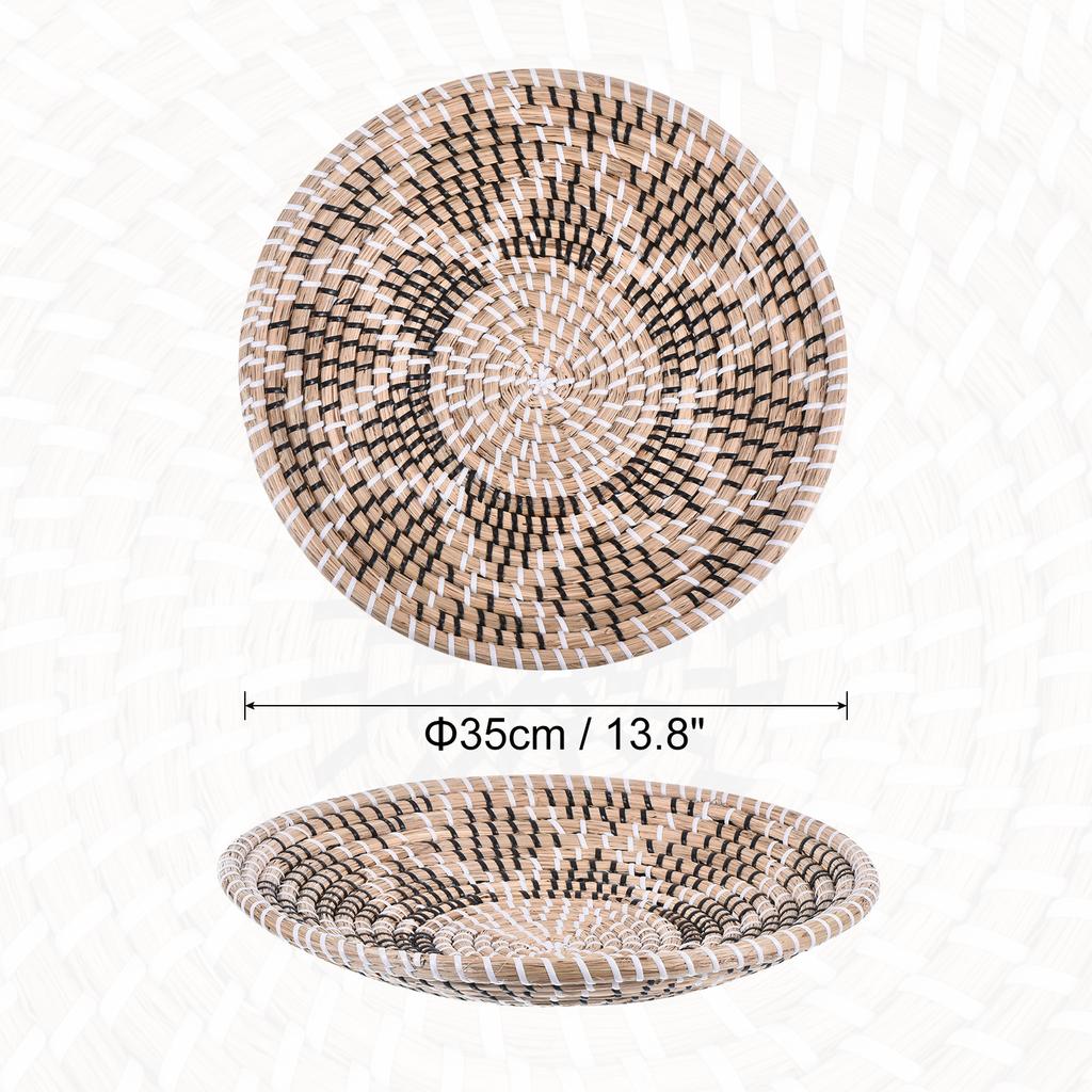 35cm Hängender Gewebter Wandkorb Natur Rattan Wandkorb Dekor Boho Bauernhaus Rustikal Dekorative Tischdeko für Wohnzimmer