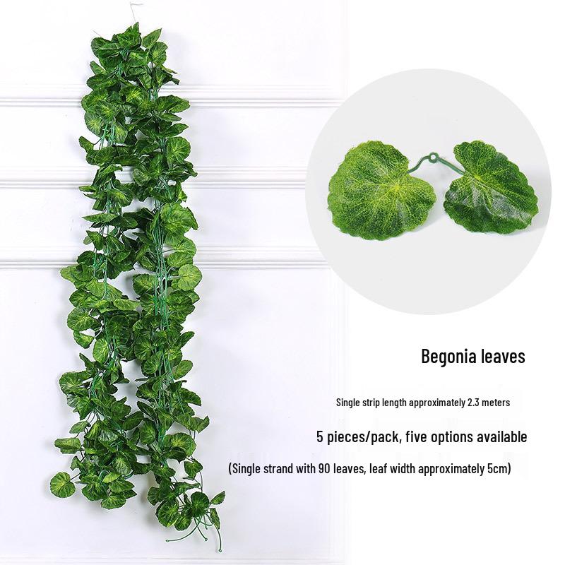 Artificial Green Grape Leaf Vine for Indoor Decor