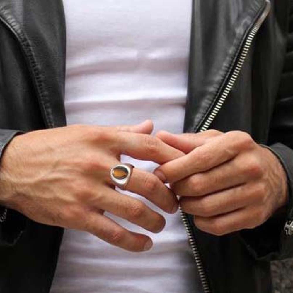 Jewelry Glaze Ring Vintage Oval Finger Ring Gothic Punk Rock Stone Eye Ring  Party Favors