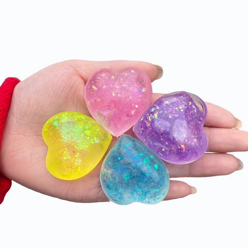 Love Heart Maltose Aurora Fidget Squishes Slow Rising Stress Relief Ball Aurora Glitter Squishy Toy Anti Stress Sensory Toy