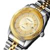 Casaro Damenarmbanduhr Kalender Stahlarmband Damenarmbanduhr Mechanische Business-Uhr Automatische Wasserdichte Legierung Quarz-Uhr Diamant
