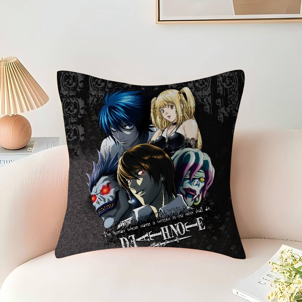 Anime D-Death n-Note Cushion Cover Car Throw Pillow Case For Sofa Car Christmas Gift 40x40cm 45x45cm