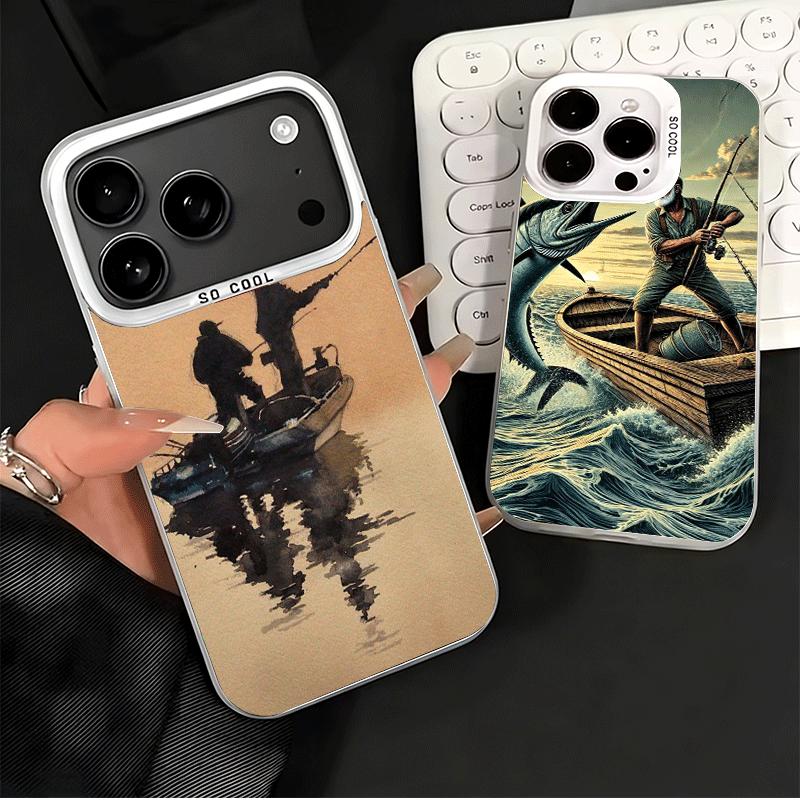 Hunting Fishing Man Shockproof Phone Case for iPhone 17 Air 16 16E 15 Pro Max 14 Plus 13 Mini 12 Back Cover Anti Fall Fundas