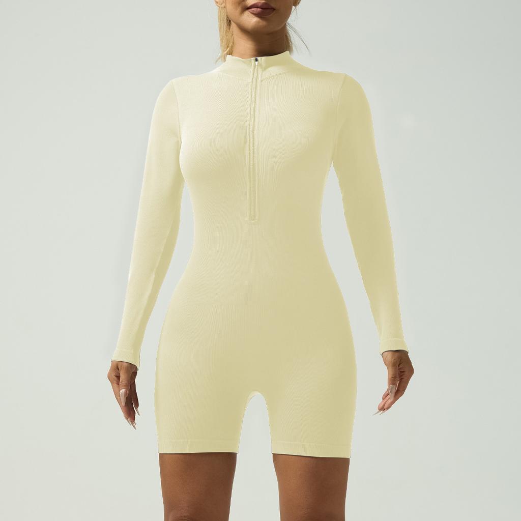 New Zipper One-piece Yoga Suit for Women, Running Fitness, Hip Lifting, High-intensity Pilates Tight Sports Jumpsuit