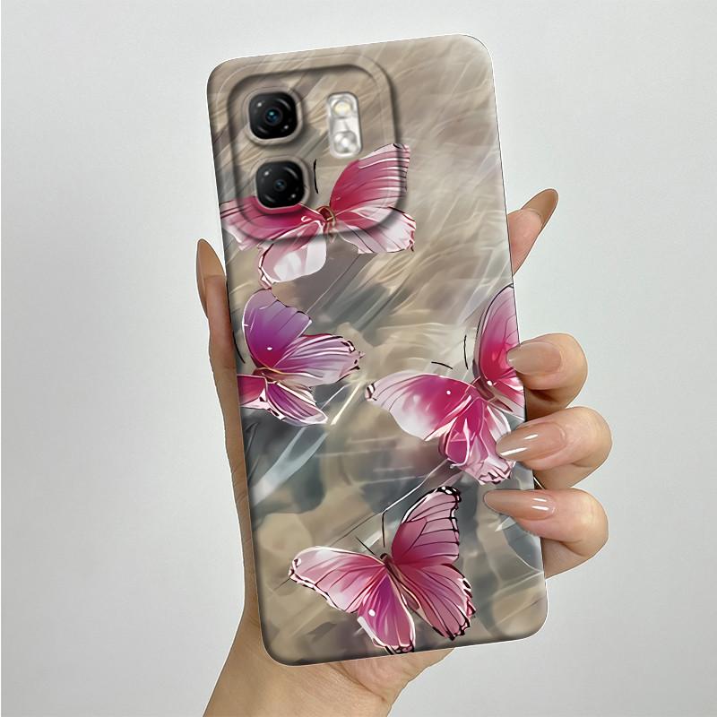 For Infinix Hot 50i Case Hot50i X6531 Soft Silicone TPU Painted Phone Coque Cartoon Printed Shockproof Protective Fundas Cover