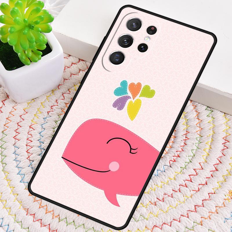 Cute Blue dolphin Sea Phone Case for Samsung Galaxy note 10 pro S26 Ultra S23 S24 FE S25 S21 S22 PLUS shockproof Cove