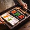 Ceramic dish Japanese kitchen sauces Commercial dipping sauces soy sauce vinegar saucer Household three side dish seasoning bowl