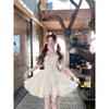 Women's Summer Casual Waist Skirt, New Spring Wear, Small White Suspender Dress