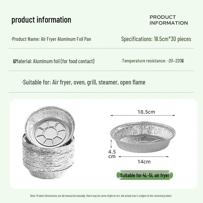 temeiju Food-Grade Air Fryer & BBQ Aluminum Foil Pans