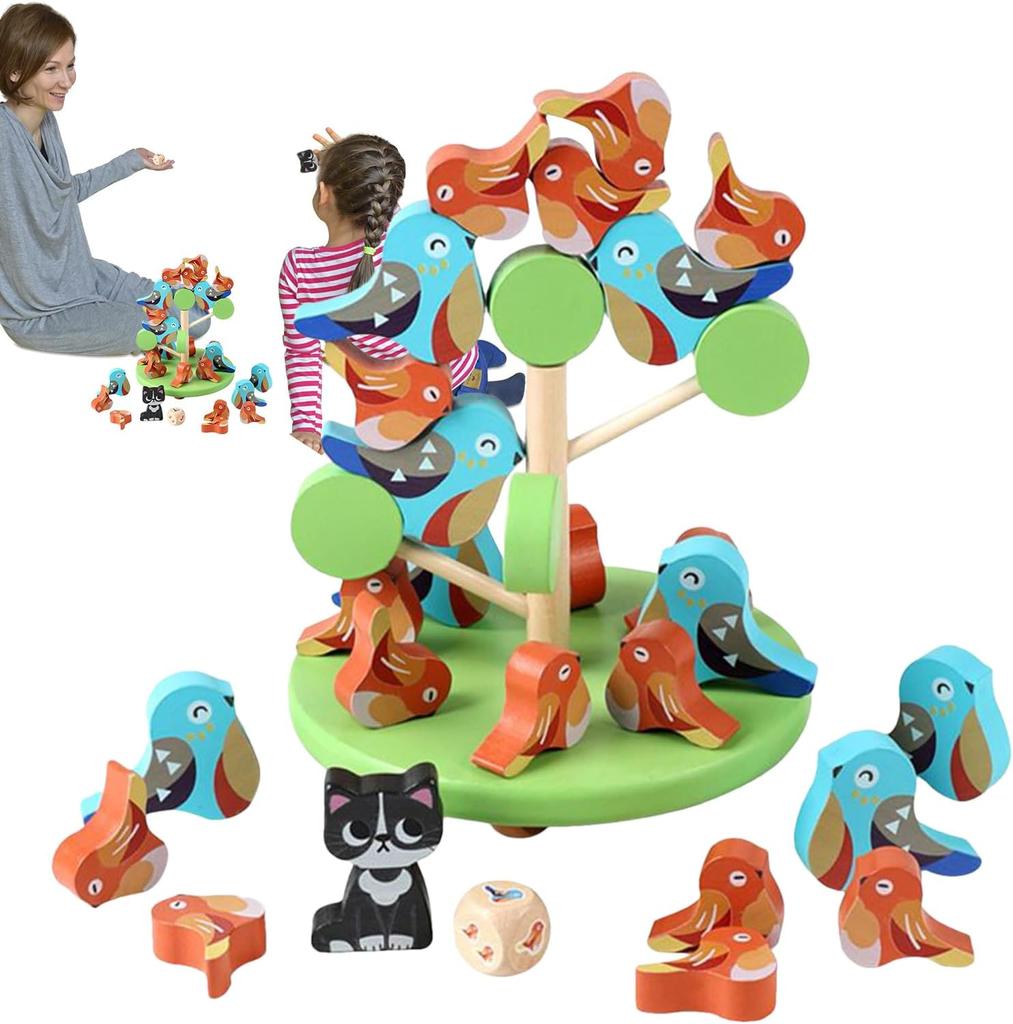 Generisch Wooden Stacking Toys, Fun Interactive Fine Motor Activity, Educational Tabletop Game for Indoor School Classroom Family Adults