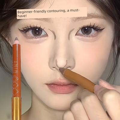 Dual-Ended 3D Highlighter and Contouring Stick for Face, Matte Brightening, Suitable for Under-Eye, Nasolabial Fold, and Nose Shadow