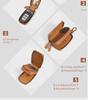 2023 Men's Genuine Leather Retro Car Key Cover, Contrast Color, Single & Double Layer Options