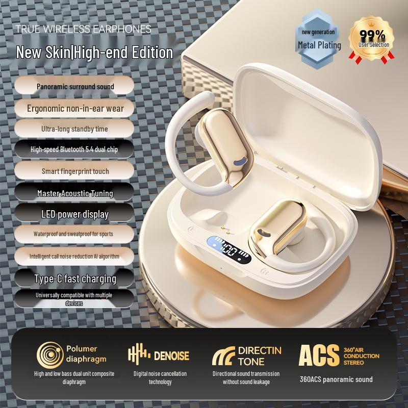 Bluetooth Ear-Hook Headset with HIFI Sound and Long Battery Life