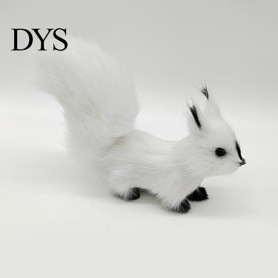 Animal Model Squirrel Faux Fur Realistic Cute Rodent Miniature Figurine Ornament Cartoon Statue Handicraft Mini Fake Birthday Gift Figure