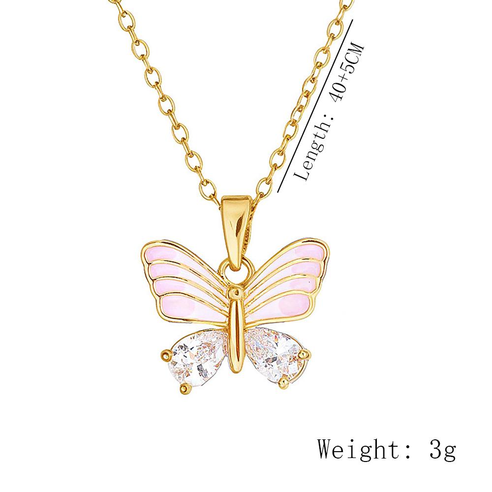 Elegantes Schmetterlings-Halsketten für Damen Modisch Einfach Trendig High-End Edelstahl Anhänger Leichter Luxus Schmuck