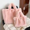 Winter Fashi Women's Furry Tote Handbags Large Capacity Commuter Ladies Faux Fur Shoulder Bag Soft Plush Female Crossbody Bags