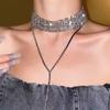 Luxuriöse, bunte Halsketten mit Kristallen für Frauen, mehrschichtige, goldfarbene Kette mit Strasssteinen, Statement-Schmuck
