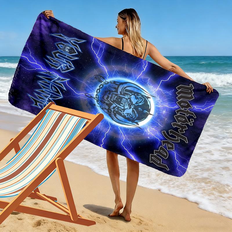 Name Custom Band Motörhead Print Beach Towel, Large Soft Quick Dry Towel for Beach Camping Swimming