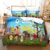 Ooblets Game Themed Bedding Set, Duvet Cover + 2 Pillowcases Lovely Cartoon Pattern for Home & Dorm Daily Use