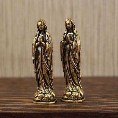 Brass Maria Figurine Pendant Brass Maria Figurine Pure Copper Vintage Virgin Mary Figurine