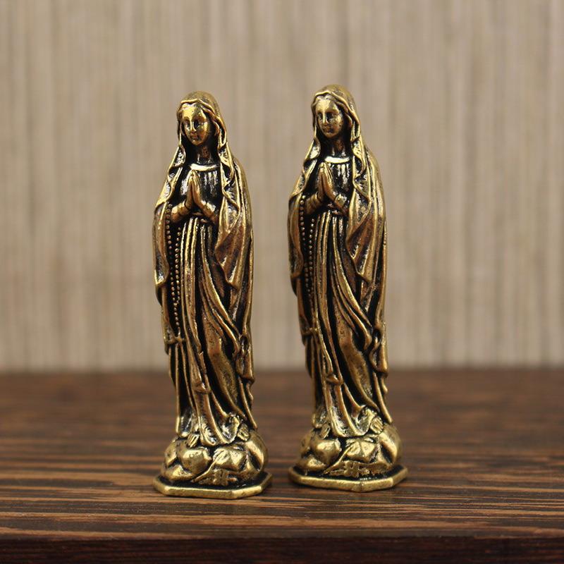 

Brass Maria Figurine Pendant Brass Maria Figurine Pure Copper Vintage Virgin Mary Figurine A