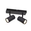 Ceiling Light - NETTLIFE - 2-light Spotlight - GU10 - 350° Rotatable - Black