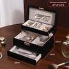Minimalist High-end Jewelry Storage Box Pu Multi-layer Multi-function Large-capacity Jewelry Box with Mirror and Lock