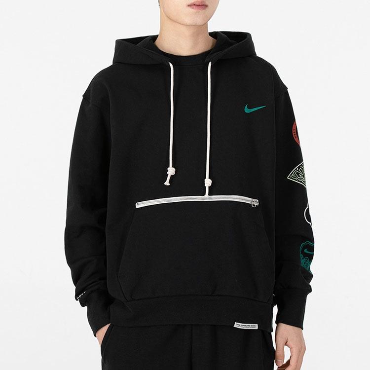 Herren Nike CNY Neujahrsedition Logo-Aufdruck Lockerer Sport-Kapuzenpullover Herbst Schwarz DJ3861-010