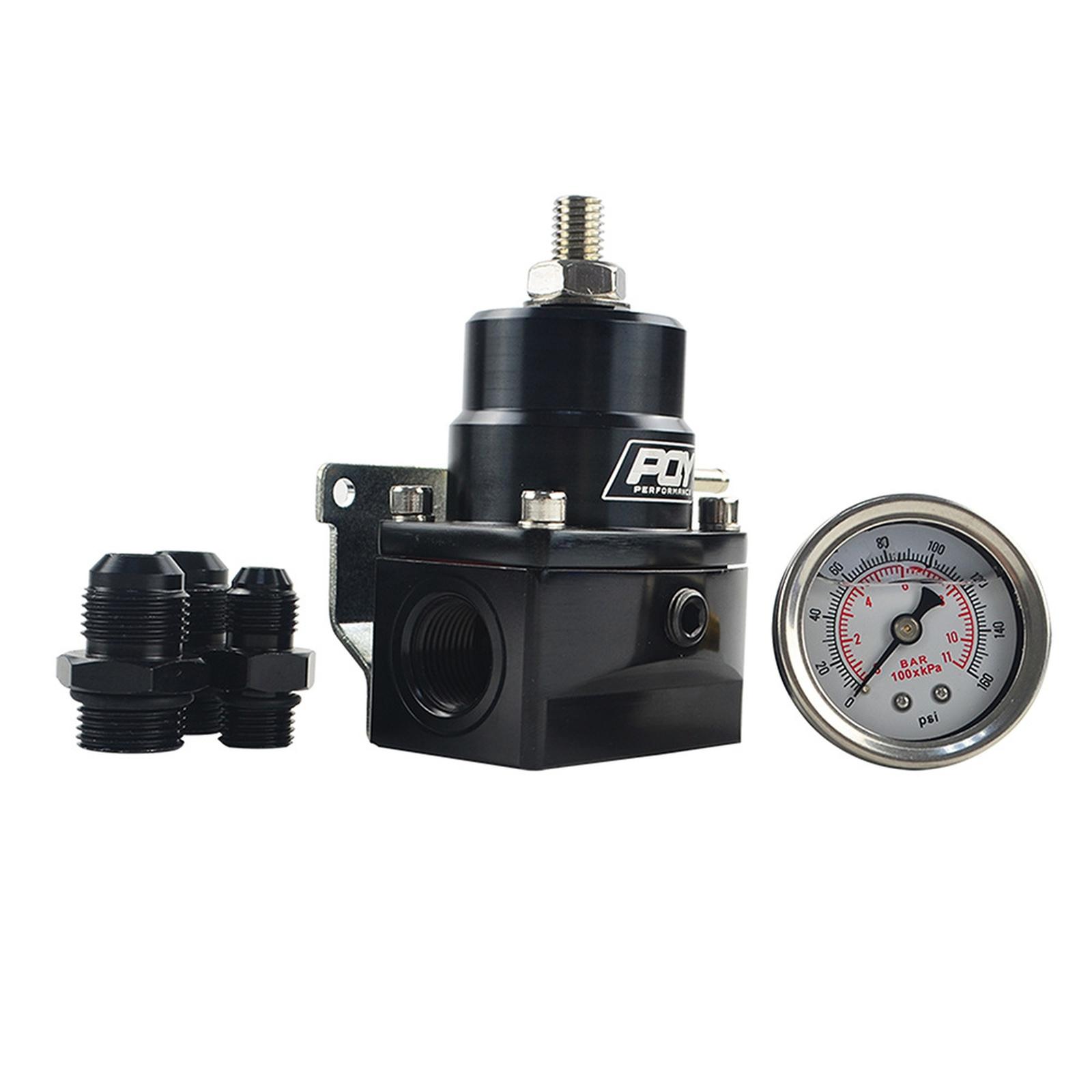 

WLR RACING - AN8 high pressure fuel regulator w/ - 8AN 8/8/6 Fuel Pressure Regulator with gauge WLR7855 One Size