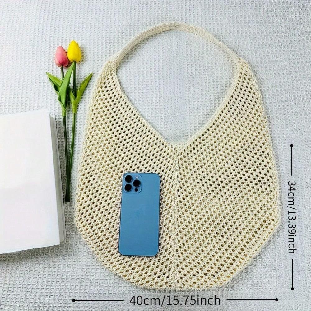 Women's Hollow Woven Tote Bag, Women's Shopping Bag, Spring and Summer Lightweight, Lightweight and Large Capacity