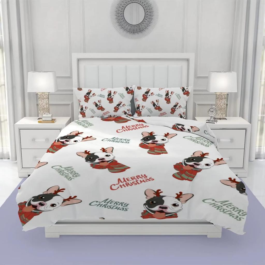 Cartoon Puppy Down Comforter Set Bedding Set 3-piece Duvet Cover Set