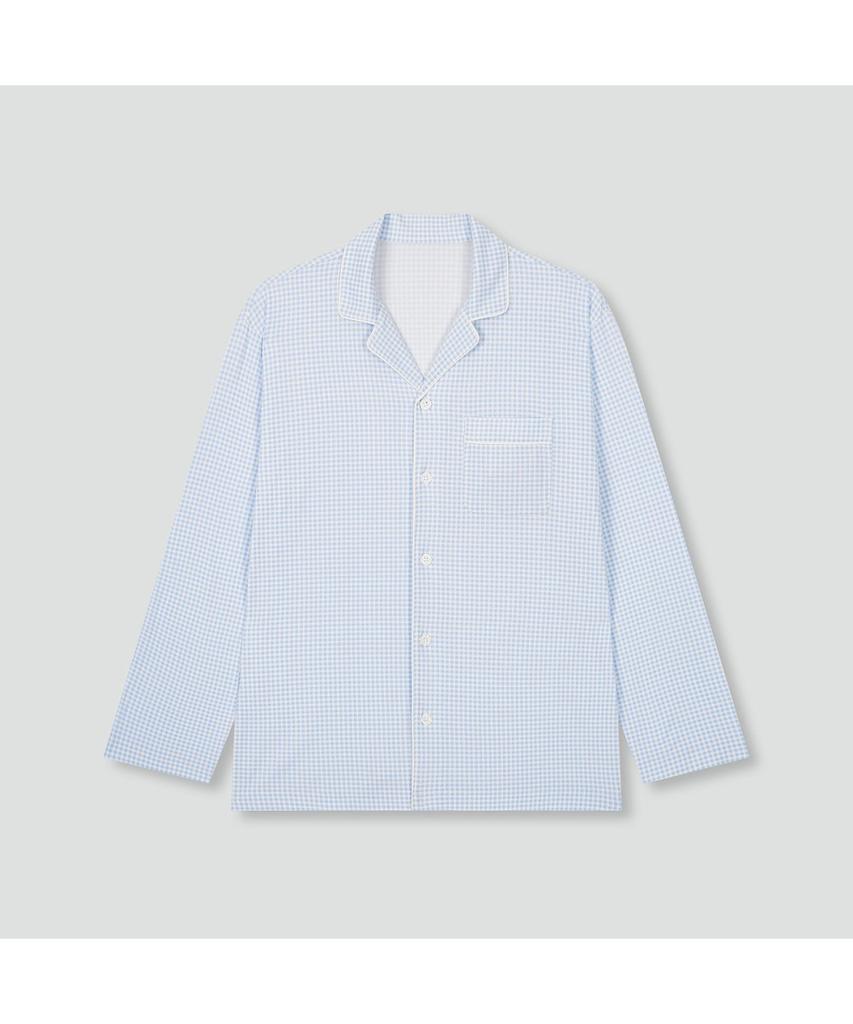 Jaju Men'S Peach Skin Length Pajama Set_Light Blue