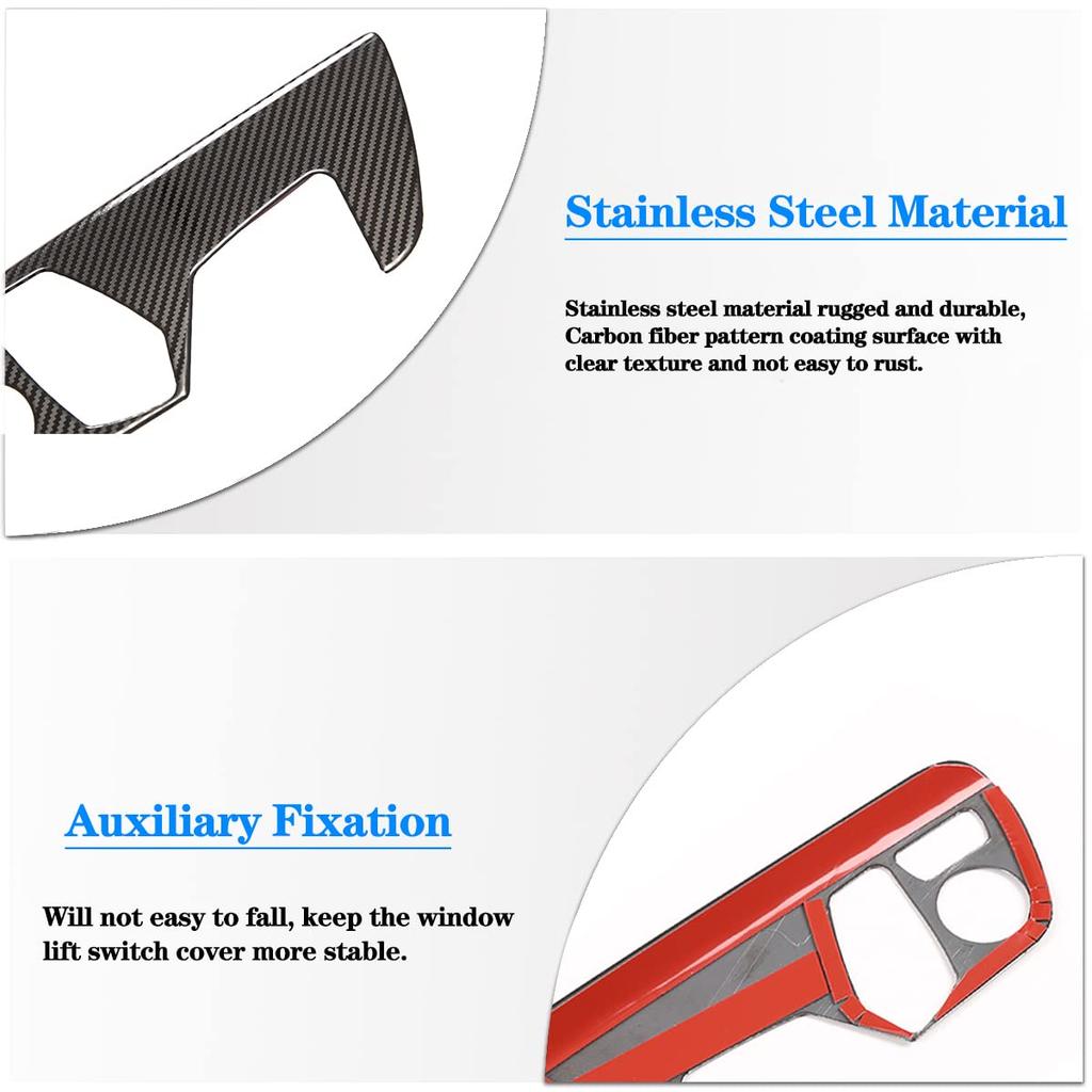 Fit for Toyota Supra GR A90 A91 MK5 2018-2022 Seat Adjustment Button Panel Cover Trim, Car Seat Adjustment Switch Panel decor Frame, 2PCS, Carbon