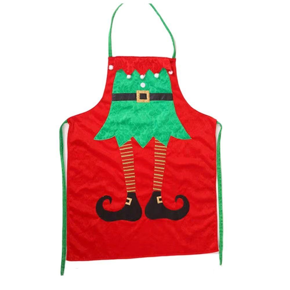 Cartoon Santa Claus Apron Velvet Kitchen Cooking Apron Gift Christmas Aprons  Festive