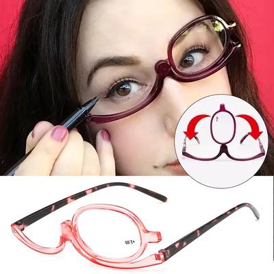 Ochelari pliabili unisex tip scoică pentru cosmetică, prezbiopie pentru femei, noi ochelari de citit cu mărire rotativă pentru machiaj pentru vârstnici