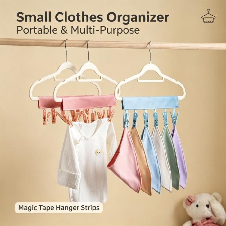 Travel Laundry Hanger Set for Underwear and Towels, 3 Pack Clothes Hangers for Small Space Bathroom Drying Use