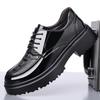Black Leather Korean-Style Thick-Soled Men's Dress Shoes - Breathable British Youth Design for Autumn