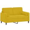 Vidaxl 2-Osobowa Sofa Z Poduszkami, Żółta, 120 Cm, Aksamit